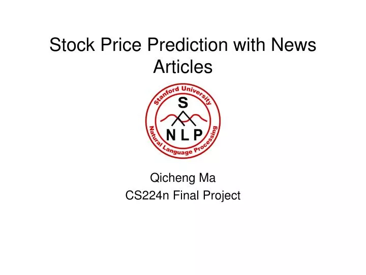 stock price prediction with news articles