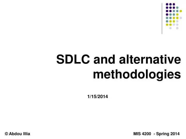 sdlc and alternative methodologies