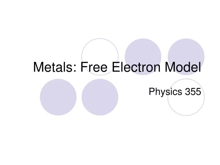 metals free electron model