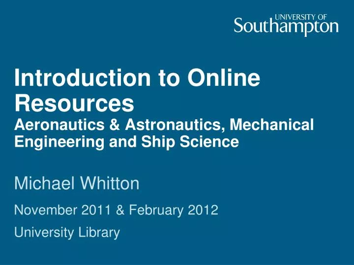 introduction to online resources aeronautics astronautics mechanical engineering and ship science