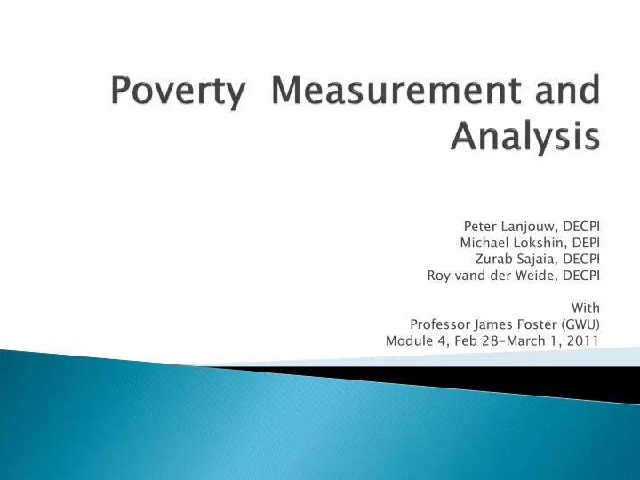 poverty measurement and analysis