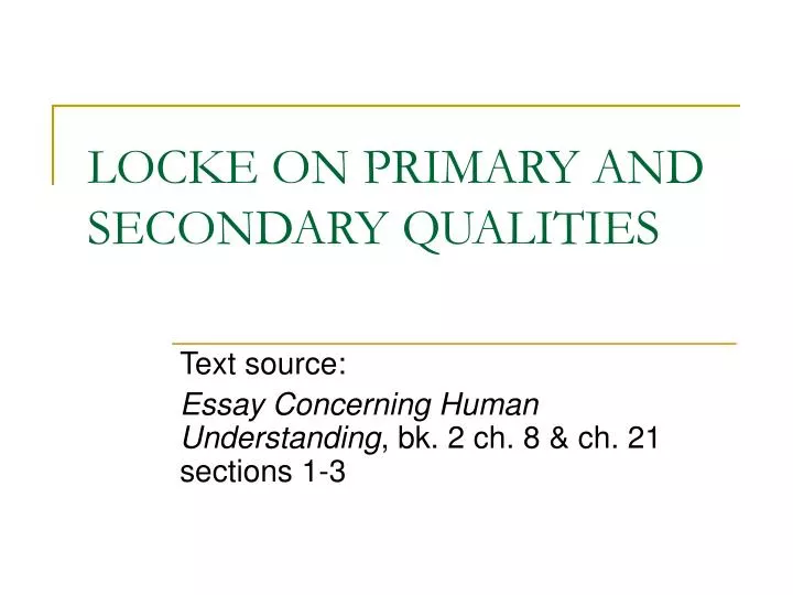 locke on primary and secondary qualities