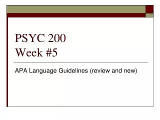 PSYC 200 Week #5