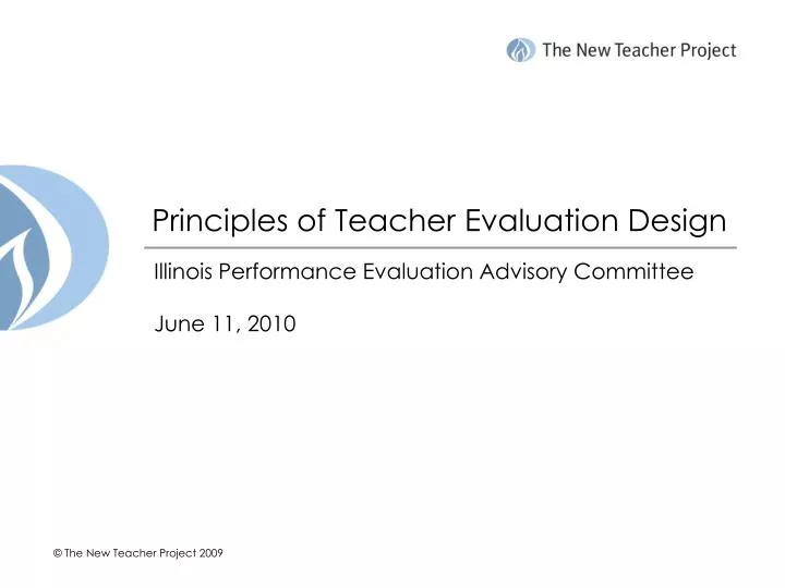 principles of teacher evaluation design
