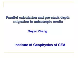 Parallel calculation and pre-stack depth migration in anisotropic media