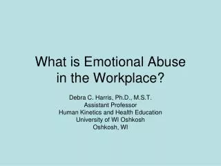 What is Emotional Abuse in the Workplace?