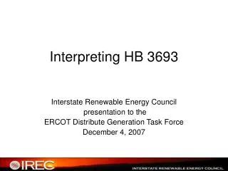 Interpreting HB 3693