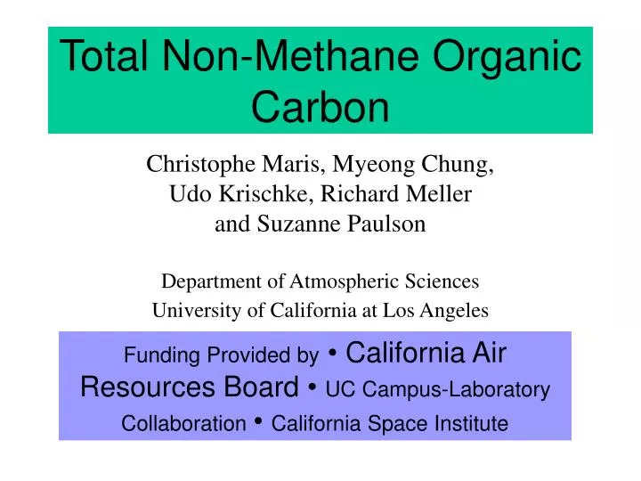 total non methane organic carbon