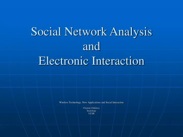 social network analysis and electronic interaction