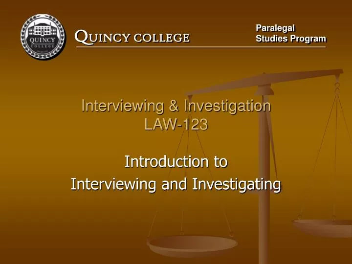 interviewing investigation law 123
