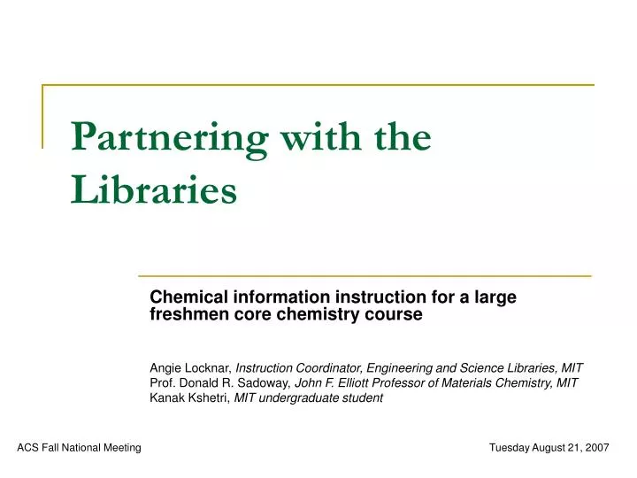partnering with the libraries
