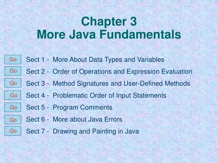 chapter 3 more java fundamentals