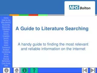 A Guide to Literature Searching