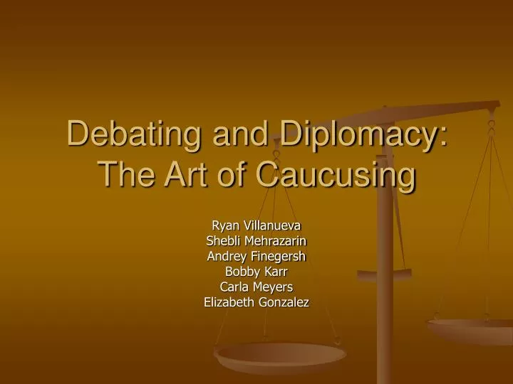debating and diplomacy the art of caucusing
