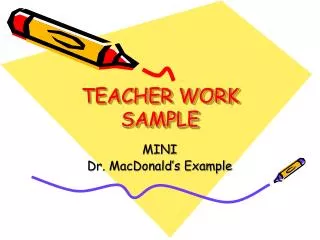 TEACHER WORK SAMPLE