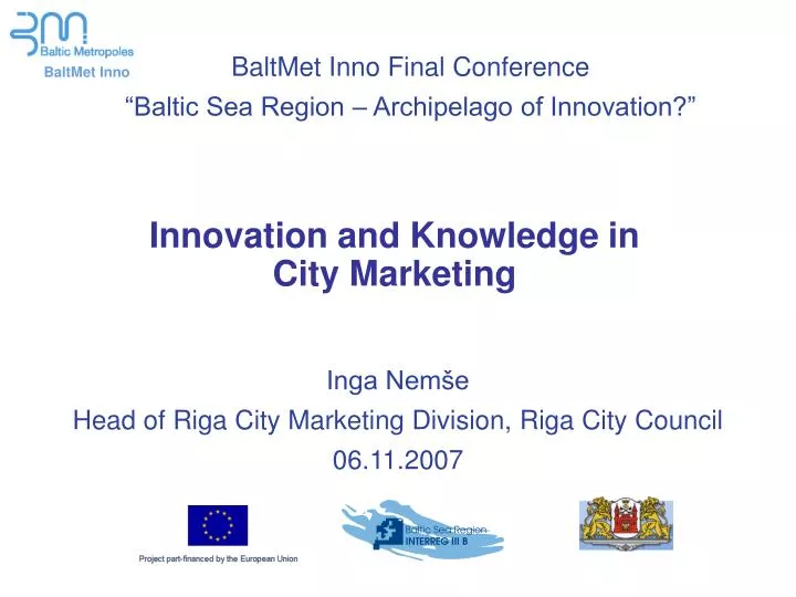 innovation and knowledge in city marketing