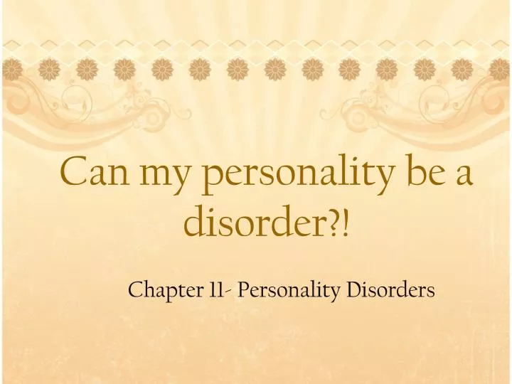can my personality be a disorder