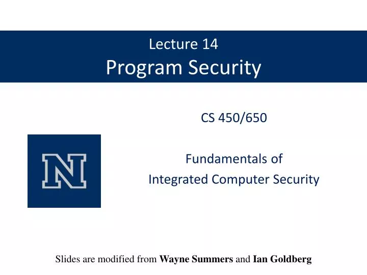 lecture 14 program security