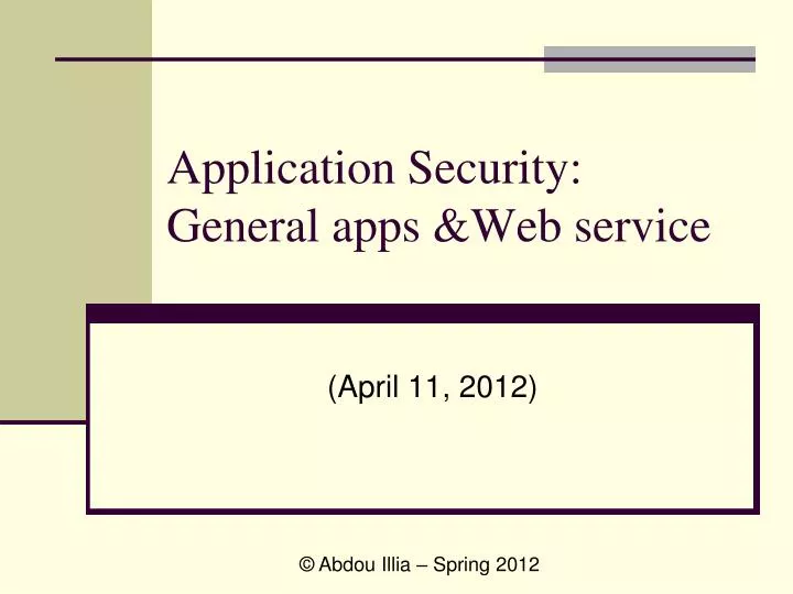 application security general apps web service