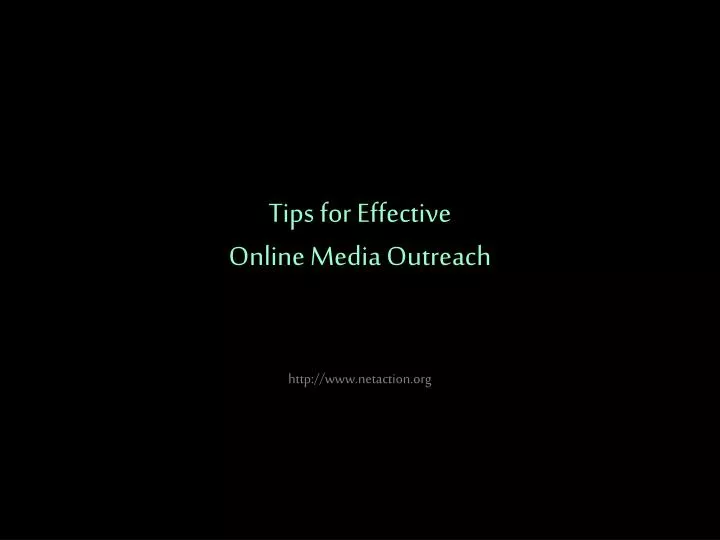 tips for effective online media outreach