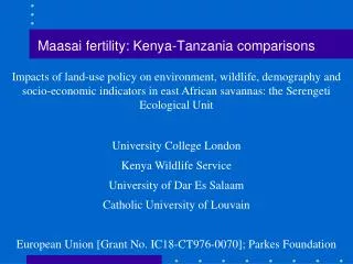 Maasai fertility: Kenya-Tanzania comparisons