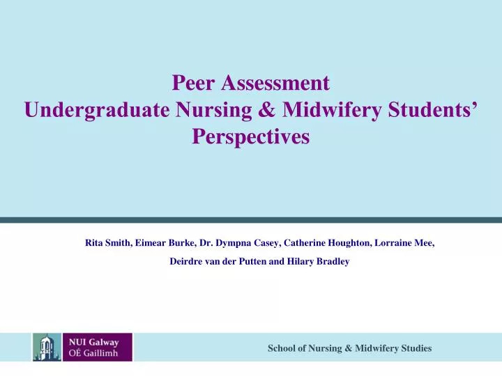 peer assessment undergraduate nursing midwifery students perspectives
