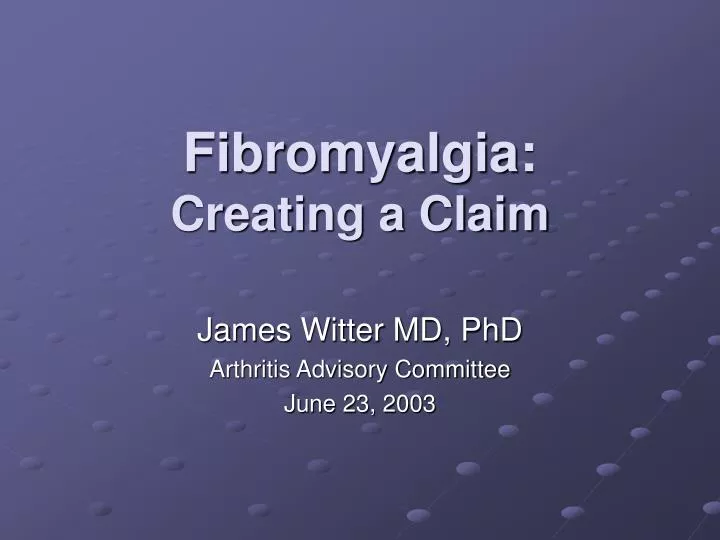 fibromyalgia creating a claim