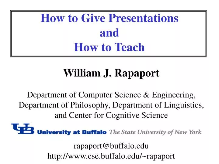 how to give presentations and how to teach