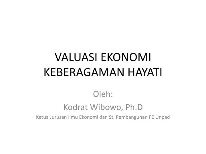 valuasi ekonomi keberagaman hayati