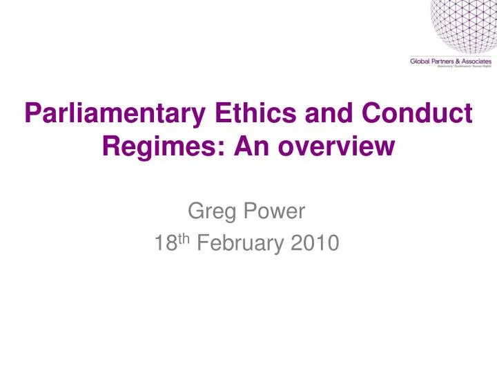 parliamentary ethics and conduct regimes an overview