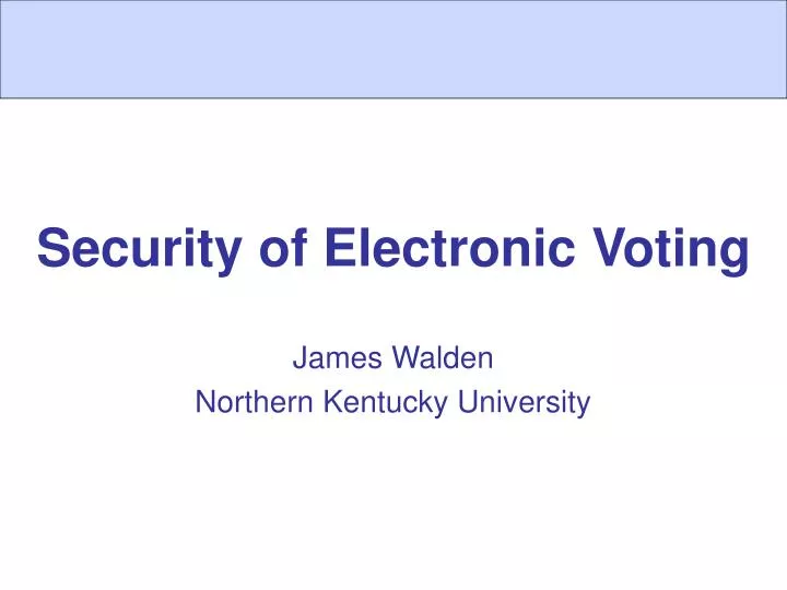 security of electronic voting