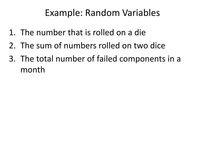 example random variables