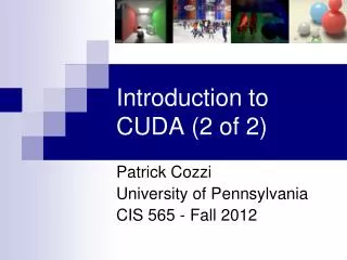 Introduction to CUDA (2 of 2)