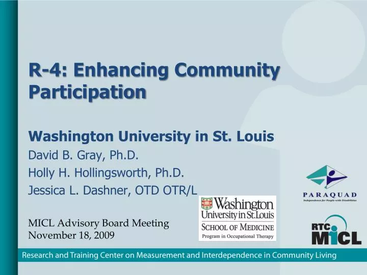 r 4 enhancing community participation