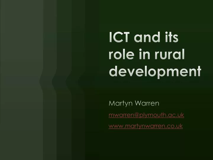 ict and its role in rural development