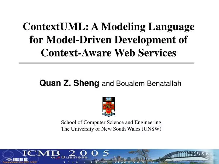 contextuml a modeling language for model driven development of context aware web services