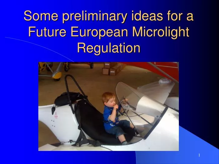 some preliminary ideas for a future european microlight regulation