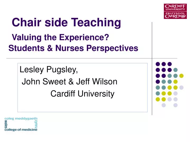 chair side teaching valuing the experience students nurses perspectives
