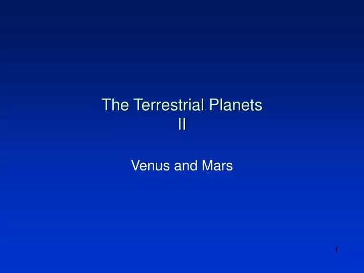 the terrestrial planets ii