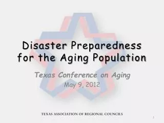 Disaster Preparedness for the Aging Population