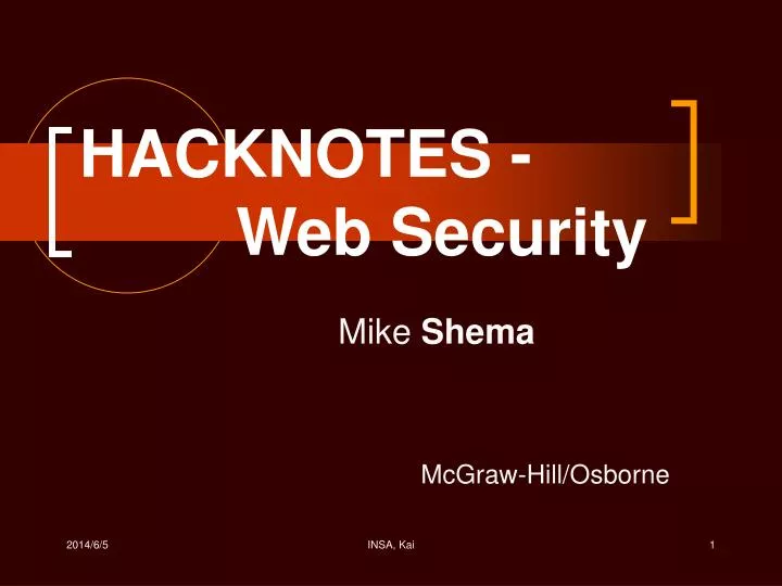 hacknotes web security