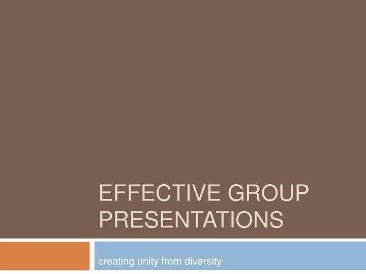 effective group presentations