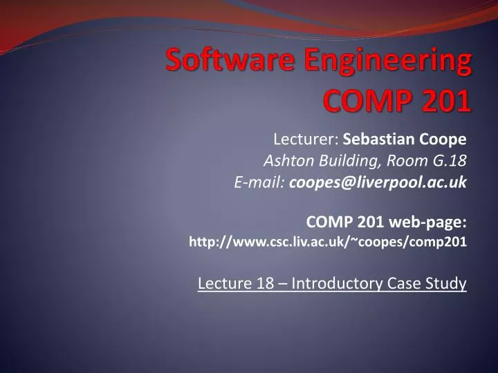software engineering comp 201