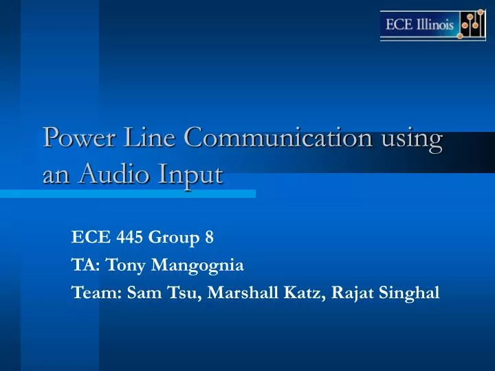 power line communication using an audio input