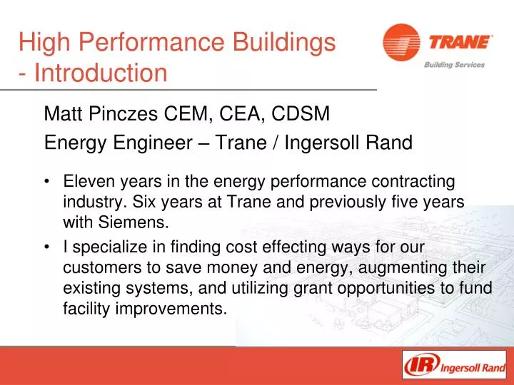 high performance buildings introduction