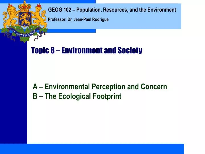topic 8 environment and society