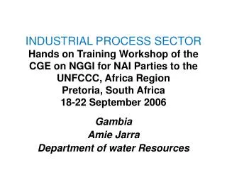 Gambia Amie Jarra Department of water Resources