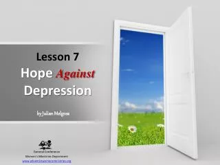 Lesson 7 Hope Against Depression