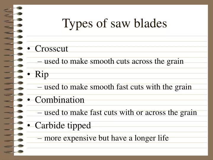 types of saw blades