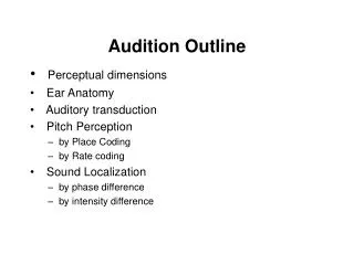 Audition Outline